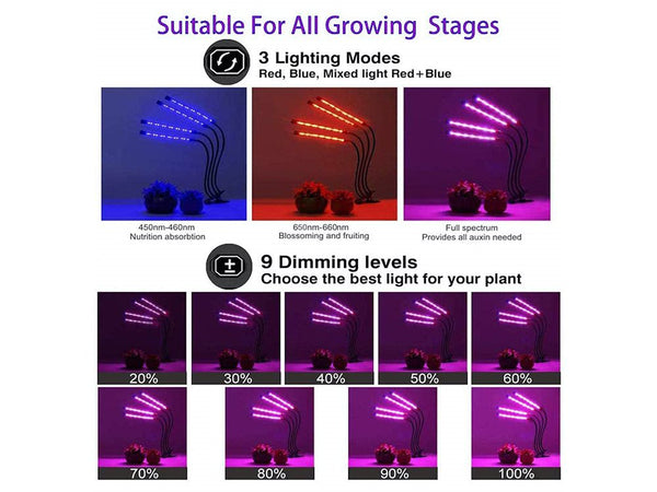 LED Plant Grow Lights - Adjustable