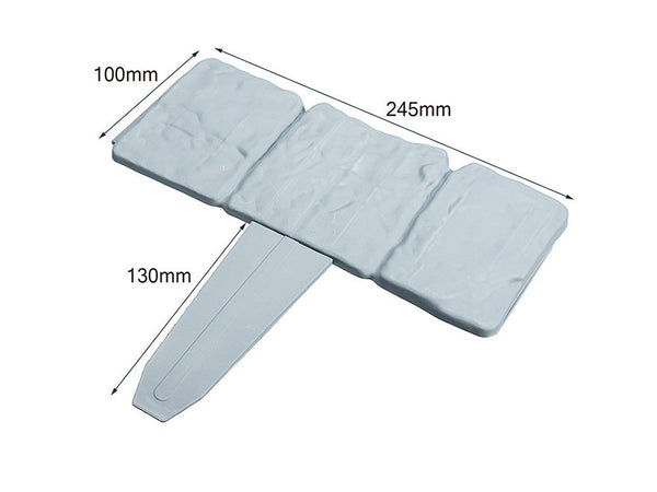10Pcs Garden Edging Plastic Fence Stone Effect Lawn Yard Flower Plant Border