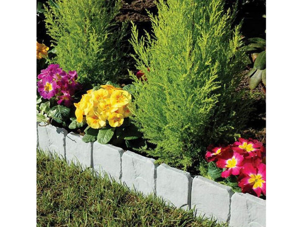 10Pcs Garden Edging Plastic Fence Stone Effect Lawn Yard Flower Plant Border
