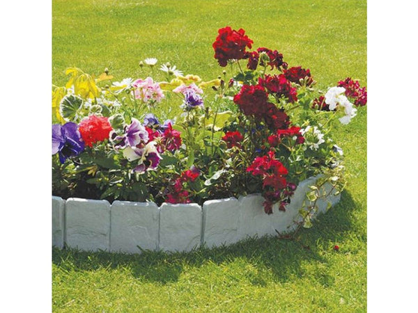 10Pcs Garden Edging Plastic Fence Stone Effect Lawn Yard Flower Plant Border
