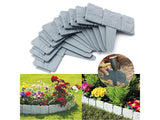 10Pcs Garden Edging Plastic Fence Stone Effect Lawn Yard Flower Plant Border