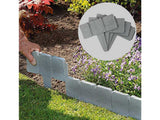 10Pcs Garden Edging Plastic Fence Stone Effect Lawn Yard Flower Plant Border