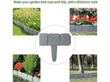 10Pcs Garden Edging Plastic Fence Stone Effect Lawn Yard Flower Plant Border