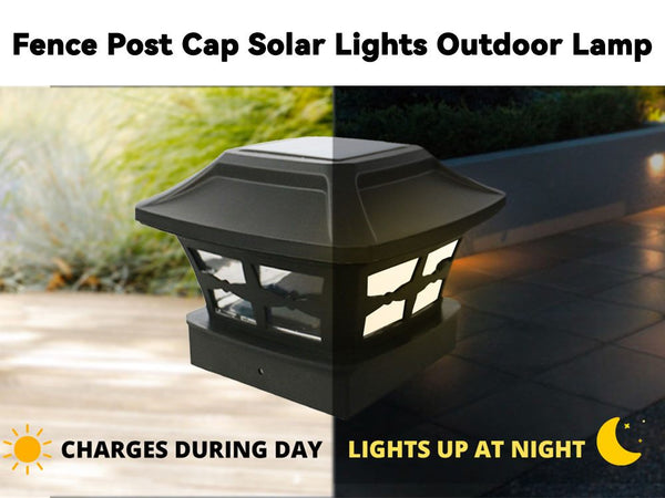 NEW Solar Fence Landscape Post Light - New
