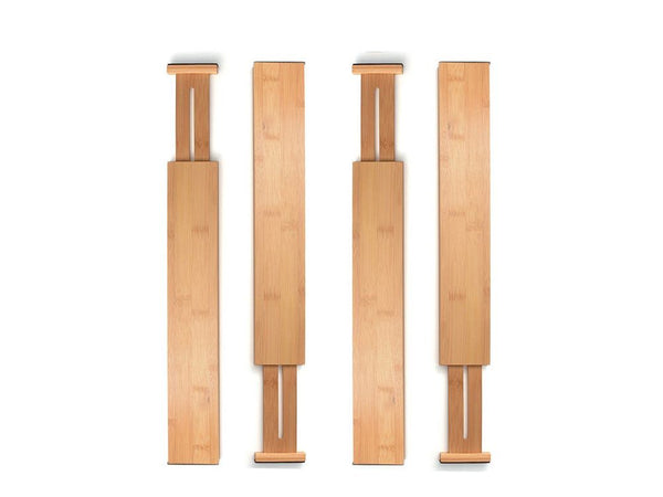 Bamboo Drawer Dividers Storage Organizers - Adjustable