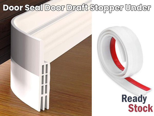 White Door Seal Strip Silicone Door Draft Stopper 100cm