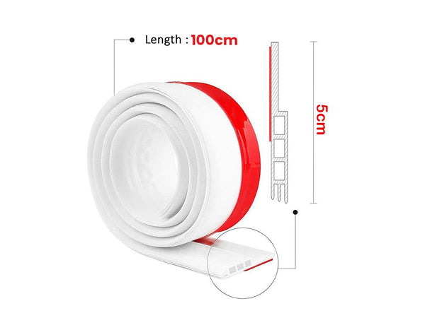 White Door Seal Strip Silicone Door Draft Stopper 100cm