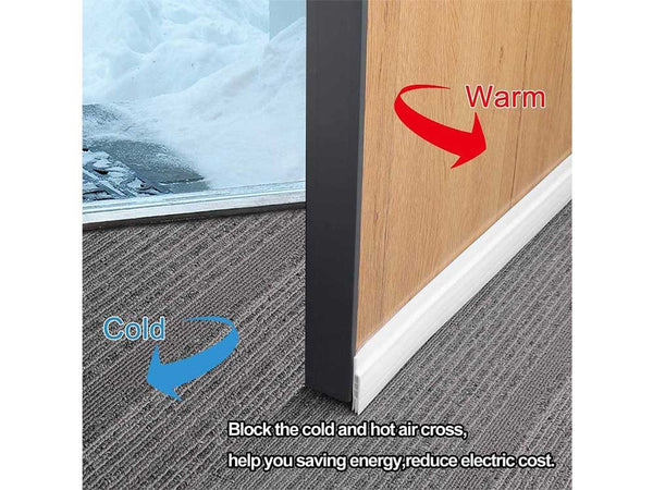 White Door Seal Strip Silicone Door Draft Stopper 100cm