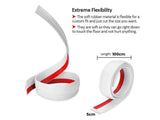 White Door Seal Strip Silicone Door Draft Stopper 100cm