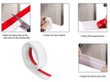 White Door Seal Strip Silicone Door Draft Stopper 100cm