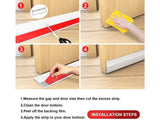 White Door Seal Strip Silicone Door Draft Stopper 100cm