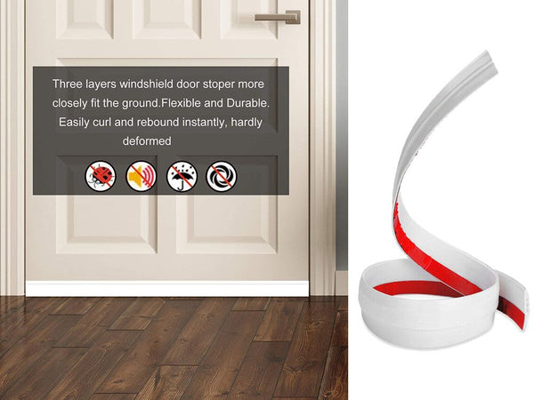 White Door Seal Strip Silicone Door Draft Stopper 100cm