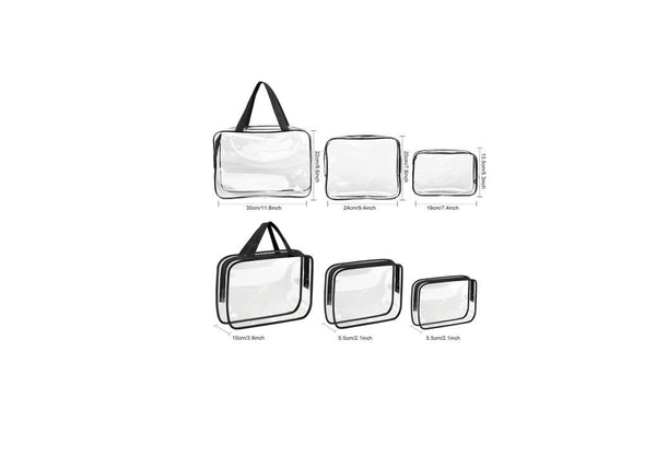 3pcs Clear Toiletries Bag Travel Bag Wash Bag Makeup Bag Travel