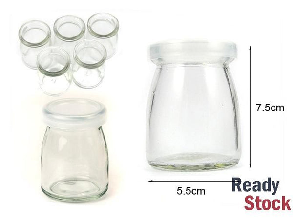 Transparent Pudding / Milk Glass Bottles x 10