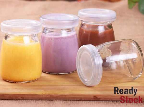 Transparent Pudding / Milk Glass Bottles x 10