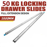 50kg Locking Drawer Slides / Runners 1000mm 4wd Trailer Fridge Draw