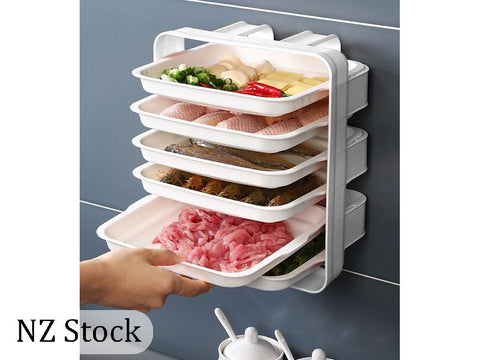 Food Tray Dish Rack 6 Tiers - Wall Mounted