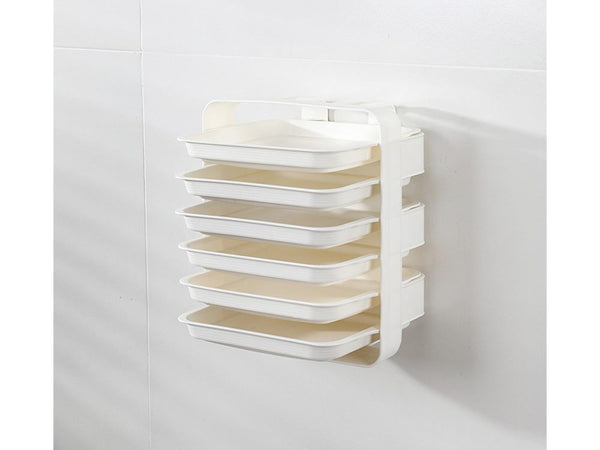 Food Tray Dish Rack 6 Tiers - Wall Mounted