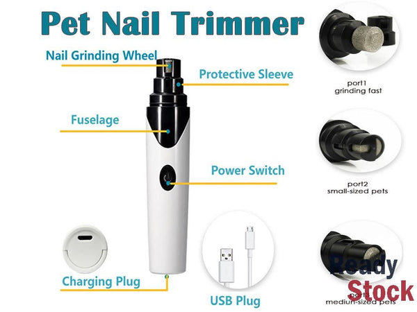 Pet Dog Nail Trimmer Rechargeable USB Dog Nail Grinder