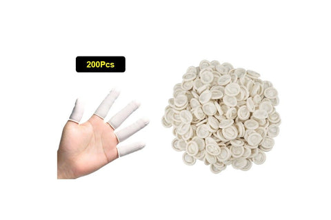 200pcs Disposable Latex Finger Cots Rubber Protectors Fingertips Gloves