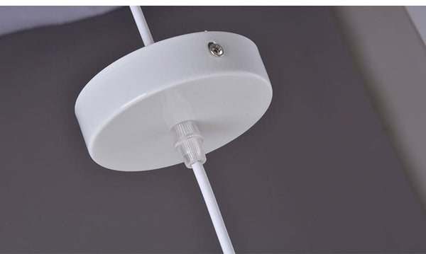 Cage Pendant Light White WITH COPPER COLOR LINES