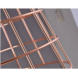 Cage Pendant Light White WITH COPPER COLOR LINES