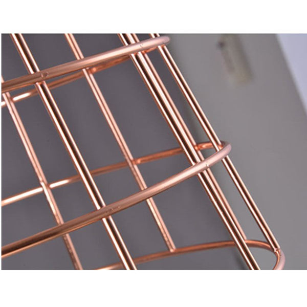 Cage Pendant Light White WITH COPPER COLOR LINES