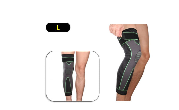 Large FULL SLEEVE Knee Support Sleeve Adjustable Breathable Brace Bandage