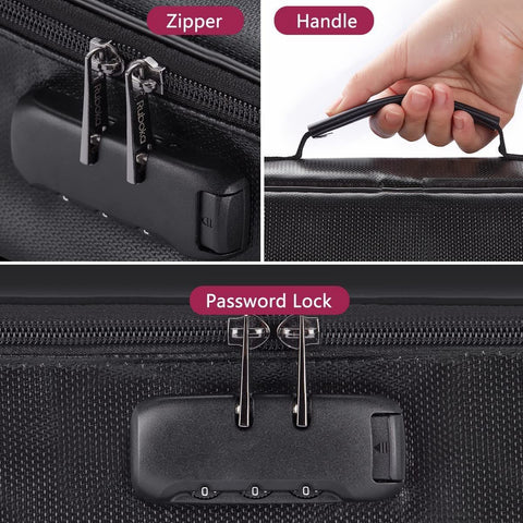 Fireproof Document Bag Organiser Box with Lock