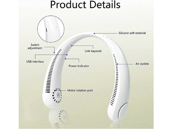 Portable USB Neck Fan - USB Rechargeable