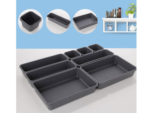 Interlocking Drawer Organizer Desktop Makeup Kitchen Bathroom Storage Organizer