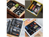 Interlocking Drawer Organizer Desktop Makeup Kitchen Bathroom Storage Organizer