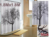 Shower Curtain with 12 Hooks, 1.8MX1.8M