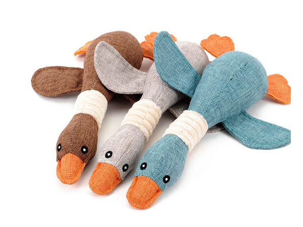 Squeaky Plush Goose Toy