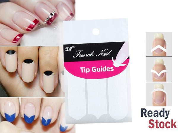 French Manicure Nail Art Tips Fringe Sticker 10PCS