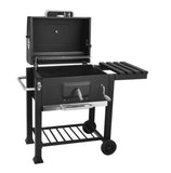 Charcoal BBQ Trolley Garden Outdoor Stainless Steel Grill Barbeque