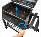 Charcoal BBQ Trolley Garden Outdoor Stainless Steel Grill Barbeque