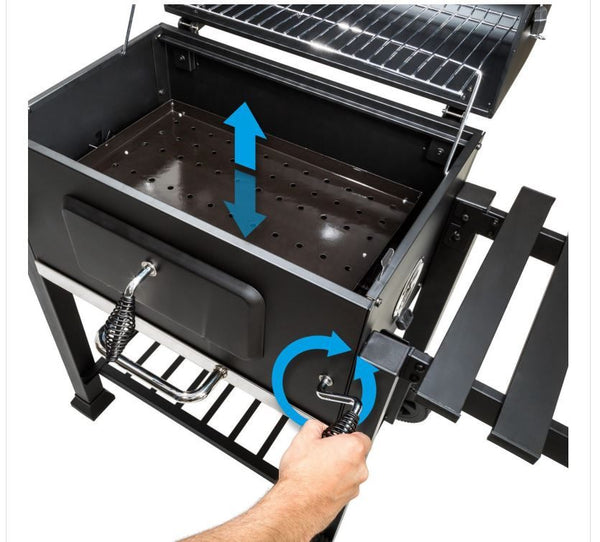 Charcoal BBQ Trolley Garden Outdoor Stainless Steel Grill Barbeque