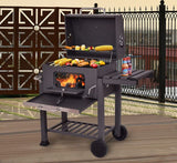 Charcoal BBQ Trolley Garden Outdoor Stainless Steel Grill Barbeque