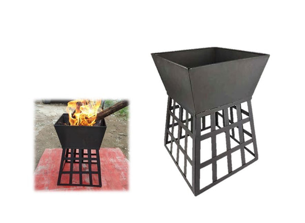 SQUARE Firepit Brazier Wood Burning Backyard Stove Patio Garden Heater
