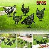 Chicken Yard Art Hen Garden Decoration Garden Statues Backyard Lawn Stakes