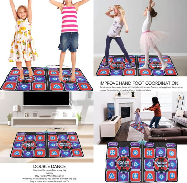 Kids Double Dance Mat Wireless Controll Games Yoga Mats Fitness