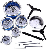 Kids Drum Set Toys Drums Cymbal Stool Sticks Black