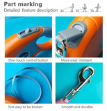 Dog Leash Retractable 5m - Orange