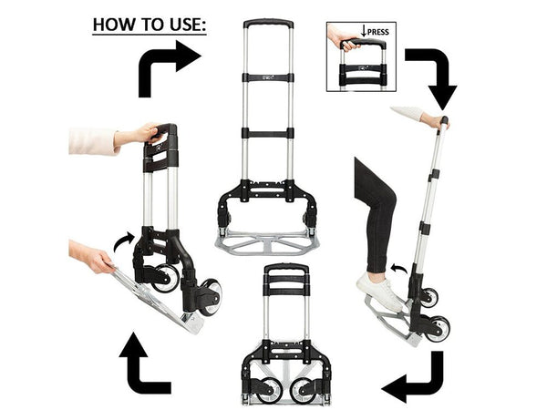 Folding Luggage Trolley Hand Truck Cart 75kg