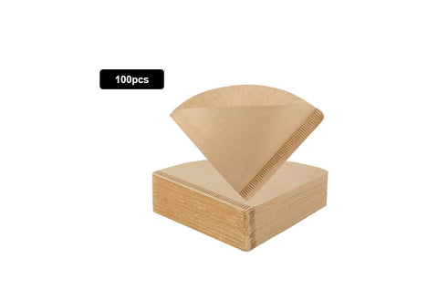 100pcs Cone V Coffee Paper Filters Disposable Filter Pour Over Drip 1-4 cup