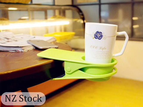 Desk Cup Holder, Clip On Cup Holder Clamp - Space Saving