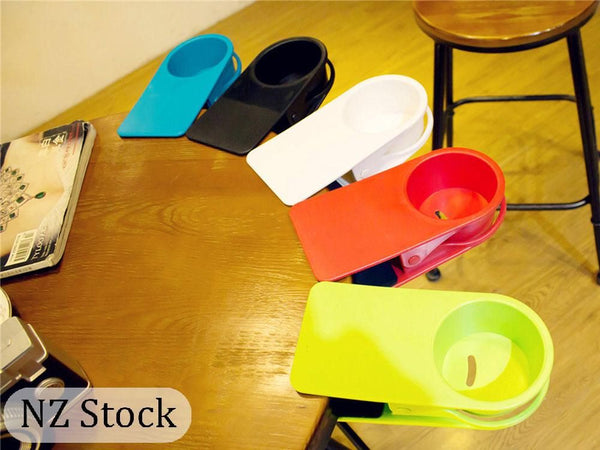 Desk Cup Holder, Clip On Cup Holder Clamp - Space Saving