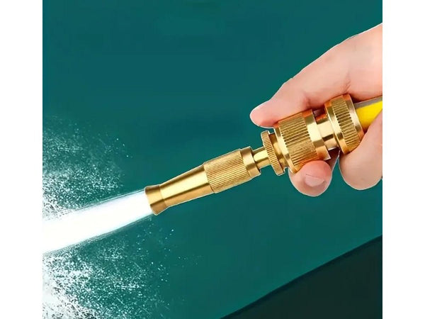 Copper High Pressure Garden Hose Spray Nozzle 1/2" Yellow