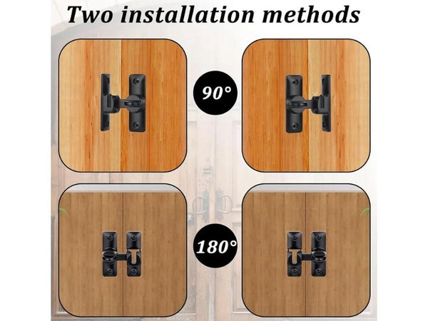 90/180 Degree Barn Door Lock - Zinc Alloy Sliding Gate Latch